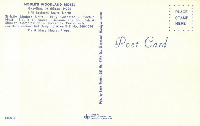 Woodland Motor Lodge - Vintage Postcard
